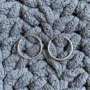 Simple Silver Hoops